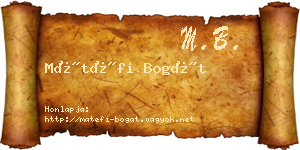 Mátéfi Bogát névjegykártya